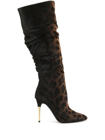 Tom Ford Leopard Print knee-length Boots - Farfetch