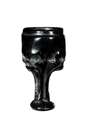 magic witchcraft black obsidian protection chalice skull cup