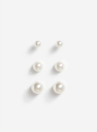 Pearl Look 3 Pack Stud Earrings | Miss Selfridge