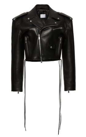 Cropped Leather Moto Jacket By Magda Butrym | Moda Operandi