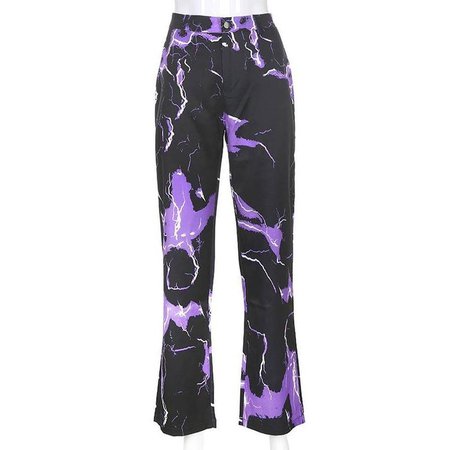 Lightning bolt trousers women's electric all over print | Etsy