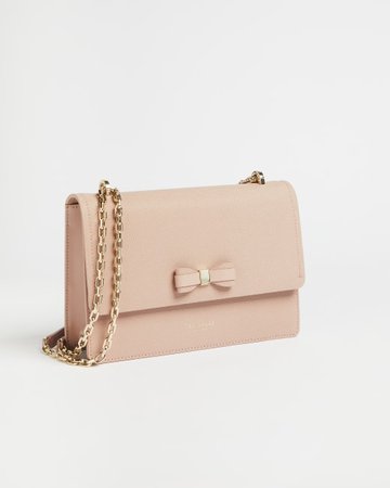 Gold-tone chain leather bag - Dusky Pink | Bags | Ted Baker