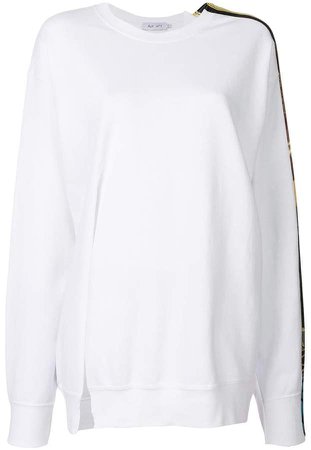 Act N°1 front slit print sleeve sweatshirt