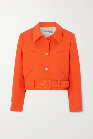 COURREGES | Belted cropped wool jacket | NET-A-PORTER.COM