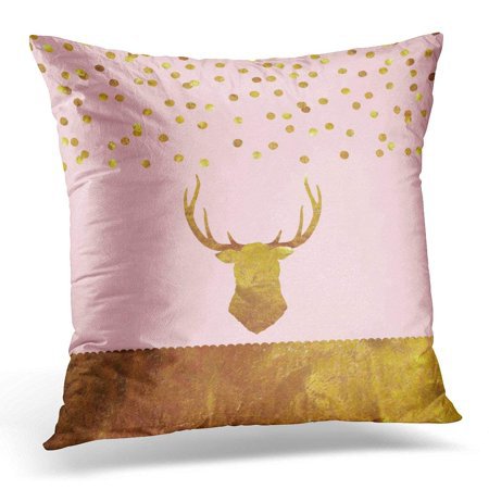 USART Pink Rose Gold Foil Confetti Stag Christmas Pillow Case Pillow Cover 20x20 inch - Walmart.com