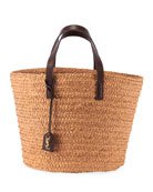 Loewe Large Woven Leather & Palm Tote Bag | Neiman Marcus
