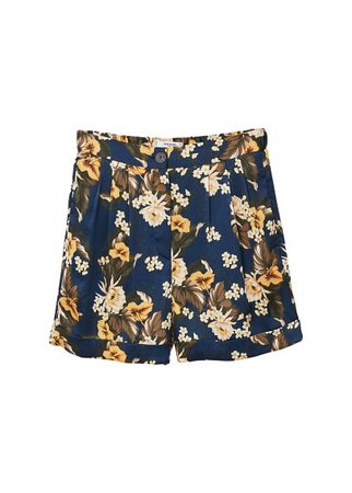 MANGO Flower-print flowy shorts