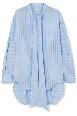 Balenciaga | Oversized printed striped cotton-poplin shirt | NET-A-PORTER.COM