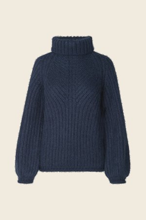 Nicholas Knit Sweater - Navy Blue - Stine Goya
