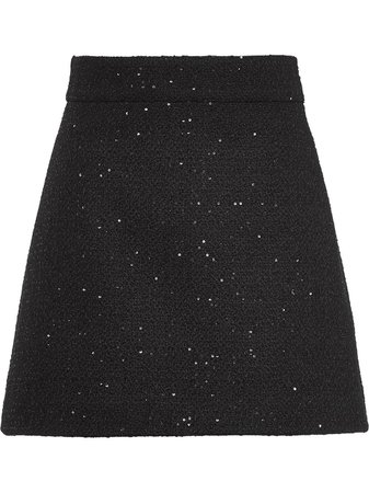Miu Miu sequined tweed skirt - FARFETCH