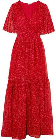 Eywasouls Malibu - Maria Tiered Floral-print Chiffon Maxi Dress
