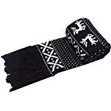 Women Christmas Scarf Red & White - Reindeer Snowflake Winter Knitted Scarves at Amazon Men’s Clothing store