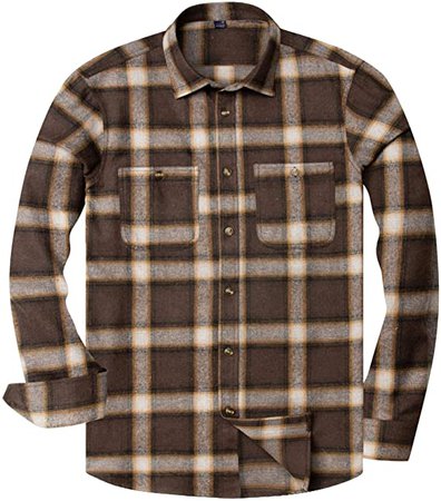 Amazon.com: Alimens & Gentle Men's Button Down Regular Fit Long Sleeve Plaid Flannel Casual Shirts - Color: Multicoloured, Size: Medium: Clothing
