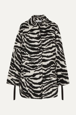 Black Bera oversized zebra-print brushed-felt jacket | IRO | NET-A-PORTER