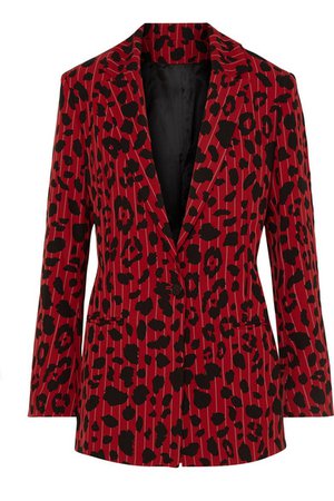 Koché | Leopard-print pinstriped stretch-twill blazer | NET-A-PORTER.COM