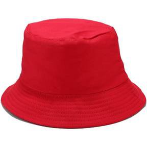 plain red bucket hat