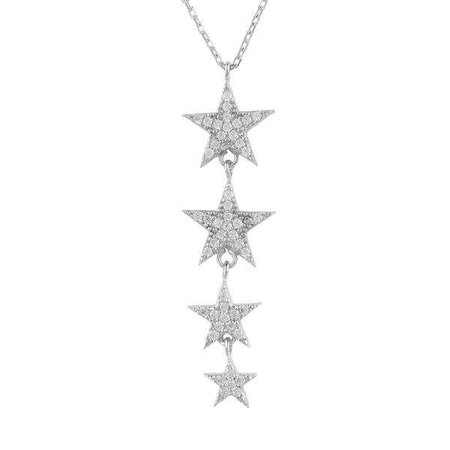 Necklaces | Shop Women's Sterling Silver Star Drop Necklace at Fashiontage | 5054469032138