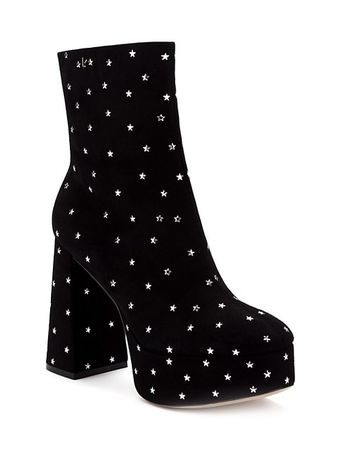 Shop Larroudé Dolly Star-Embellished Suede Platform Boots | Saks Fifth Avenue