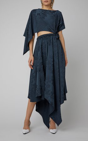 Triangle Asymmetric Jacquard Midi Dress by Rosie Assoulin | Moda Operandi