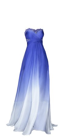 Dress long blue white