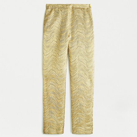 Collection High-rise Cigarette Pant In Metallic Leaf Jacquard : | J.Crew gold
