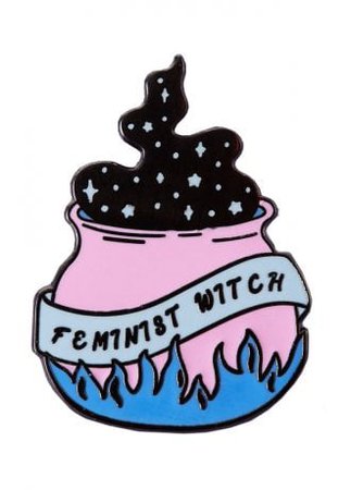 Punky Pins Feminist Witch Cauldron Enamel Pin | Attitude Clothing