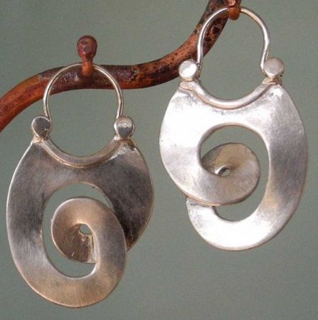 African inspired metal earrings