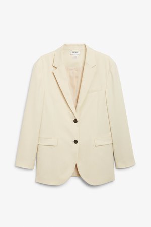 Single-breasted blazer - Light beige - Coats & Jackets - Monki WW
