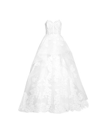 Carolina Herrera Tulle The Adeline Floral-embroidered Gown in White - Lyst