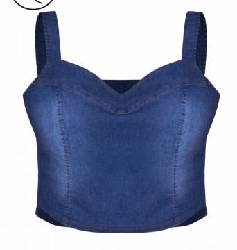 Blusa Linda D+ Cropped Jeans - Plus Size (e495) Azul Linda (Roupas - Blusa) | Paraíso Feminino