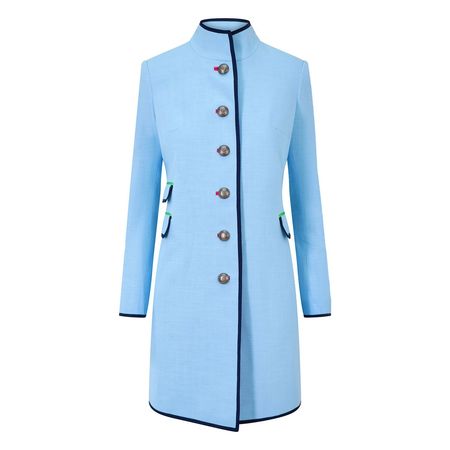 Ice Blue Linen Cavalier Coat | Beatrice von Tresckow | Wolf & Badger