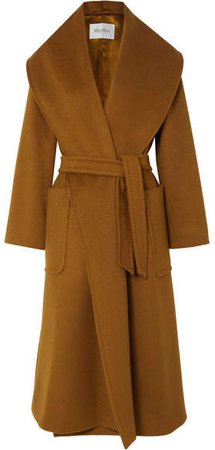 Belted Camel Hair Coat - Brown