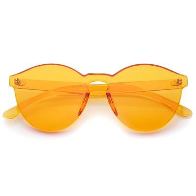 rimless orange sunglasses