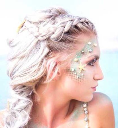 mermaid hair/makeup