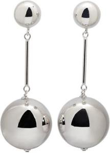 JW Anderson Metallic Silver Sphere Earrings