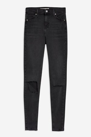 Washed Black Flap Rip Jamie Jeans | Topshop