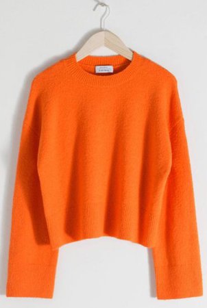 orange cropped sweater