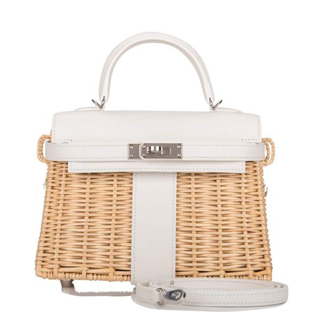 Hermes White Mini Picnic Kelly Bag 20cm – Madison Avenue Couture