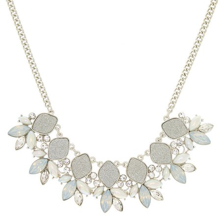 Silver Mermaid Glitter Statement Necklace | Icing US