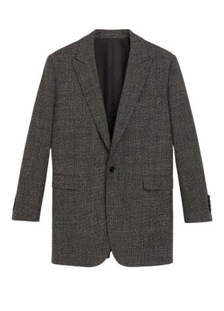 Celine LONG RECTANGLE JACKET IN VIRGIN WOOL AND COTTON