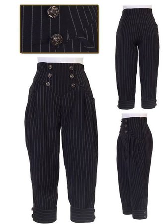 Bodyline Pinstripe Ouji Pants M - Pants and Shorts - Lace Market: Lolita Fashion Sales
