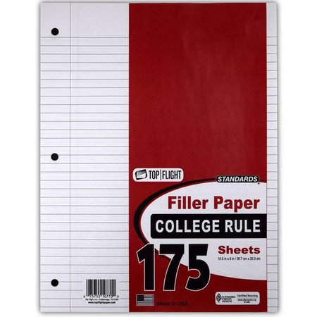 175 Sheet College Ruled Filler Paper White - Top Flight : Target