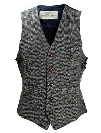 Donegal Tweed Waistcoat - Charcoal | Aran Sweater Market