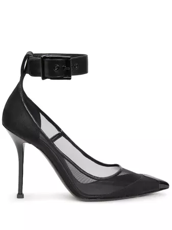 Alexander McQueen mesh-panelling pointed-toe Pumps - Farfetch