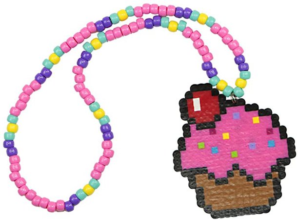 Amazon.com: Cupcake Kandi Necklace, Perler Necklace, Rave Beaded Necklaces: Clothing