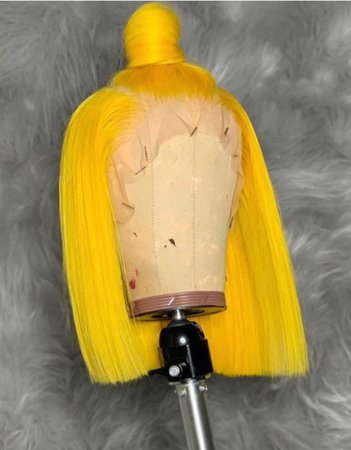 yellow short lace wig