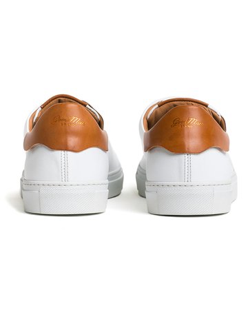 Good Man Brand | Legend Low Top Sneaker in White and Vachetta | Shoes | Men's