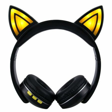 Wireless Cat Ear Headphones Bluetooth Headband LED Lights Earphones Headset | eBay