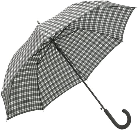 Black and White Plaid Automatic Open Rain Umbrella