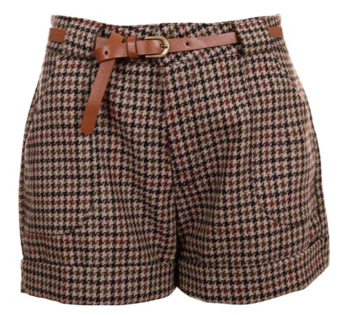 Brown Houndstooth Shorts